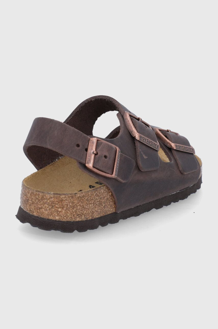 Birkenstock Kožené sandále Milano dámske hnedá farba - Pepit.sk