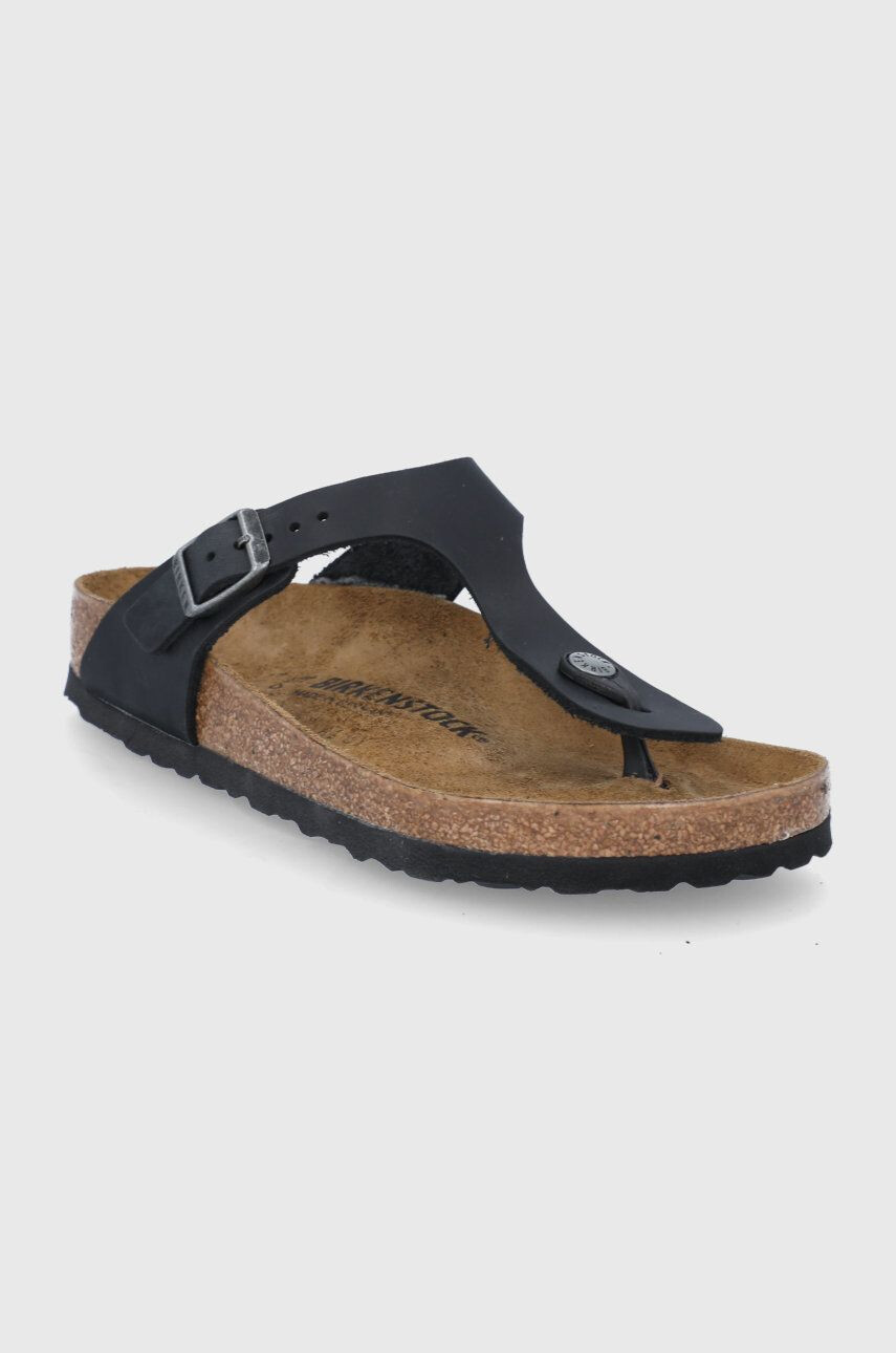 Birkenstock Kožené žabky Gizeh 845251-Oil.Blk čierna farba - Pepit.sk