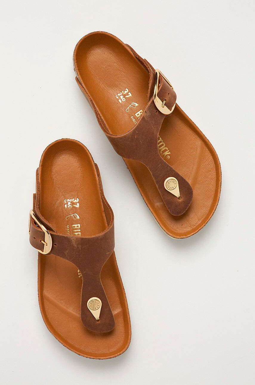 Birkenstock Kožené žabky Gizeh Big Buckle 1018745-Cognac - Pepit.sk