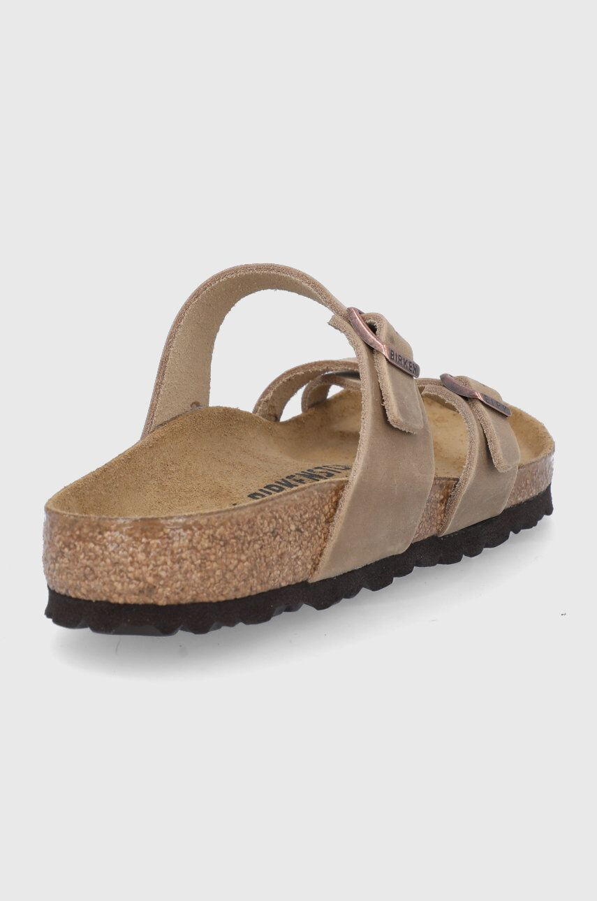 Birkenstock Kožené žabky Mayari 1011433-tab.brwn dámske béžová farba na plochom podpätku - Pepit.sk