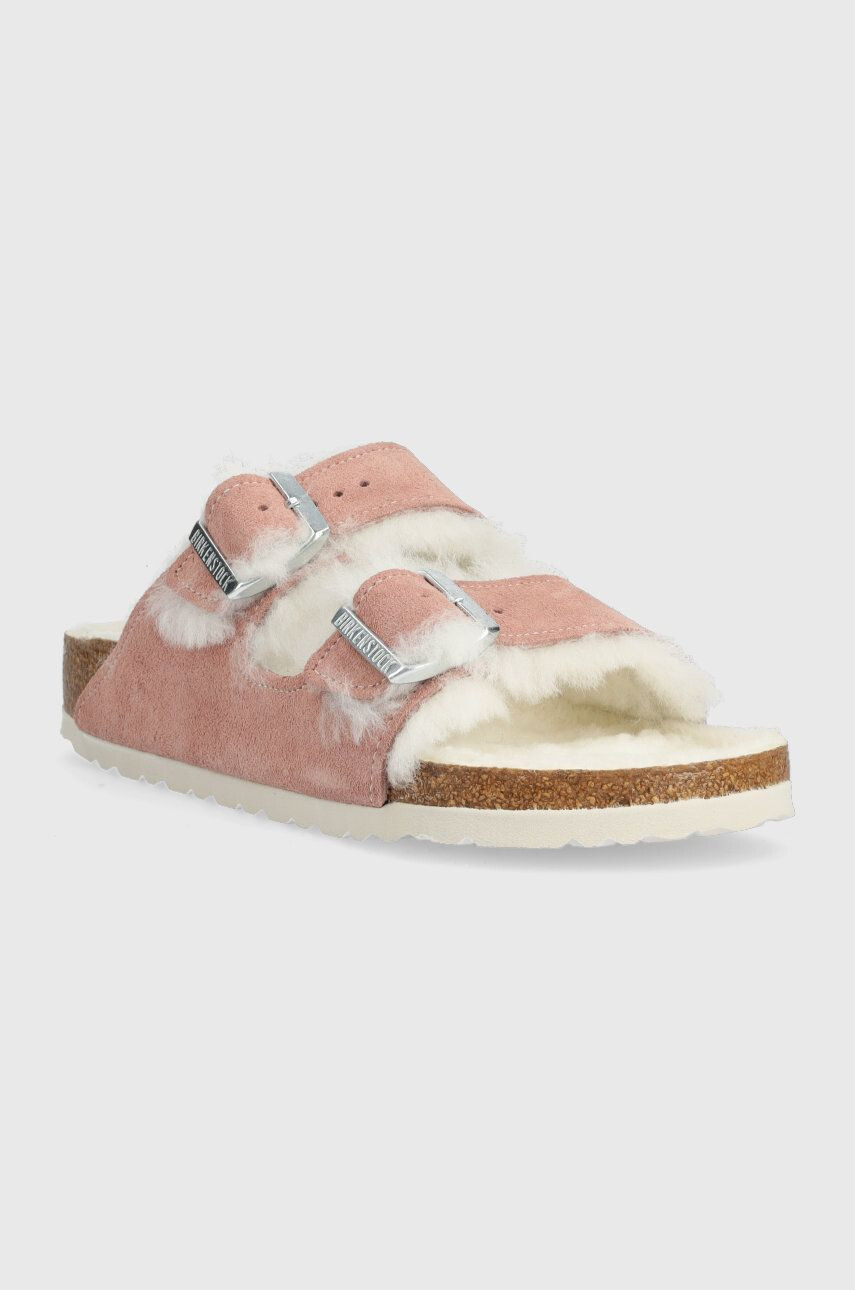 Birkenstock Semišové papuče Arizona ružová farba - Pepit.sk