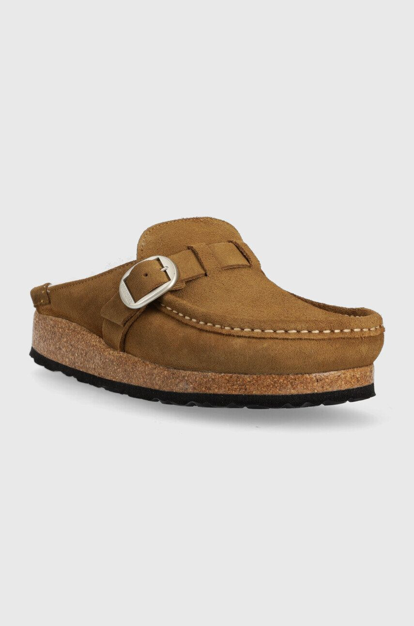 Birkenstock Semišové papuče Buckley Shearling hnedá farba - Pepit.sk