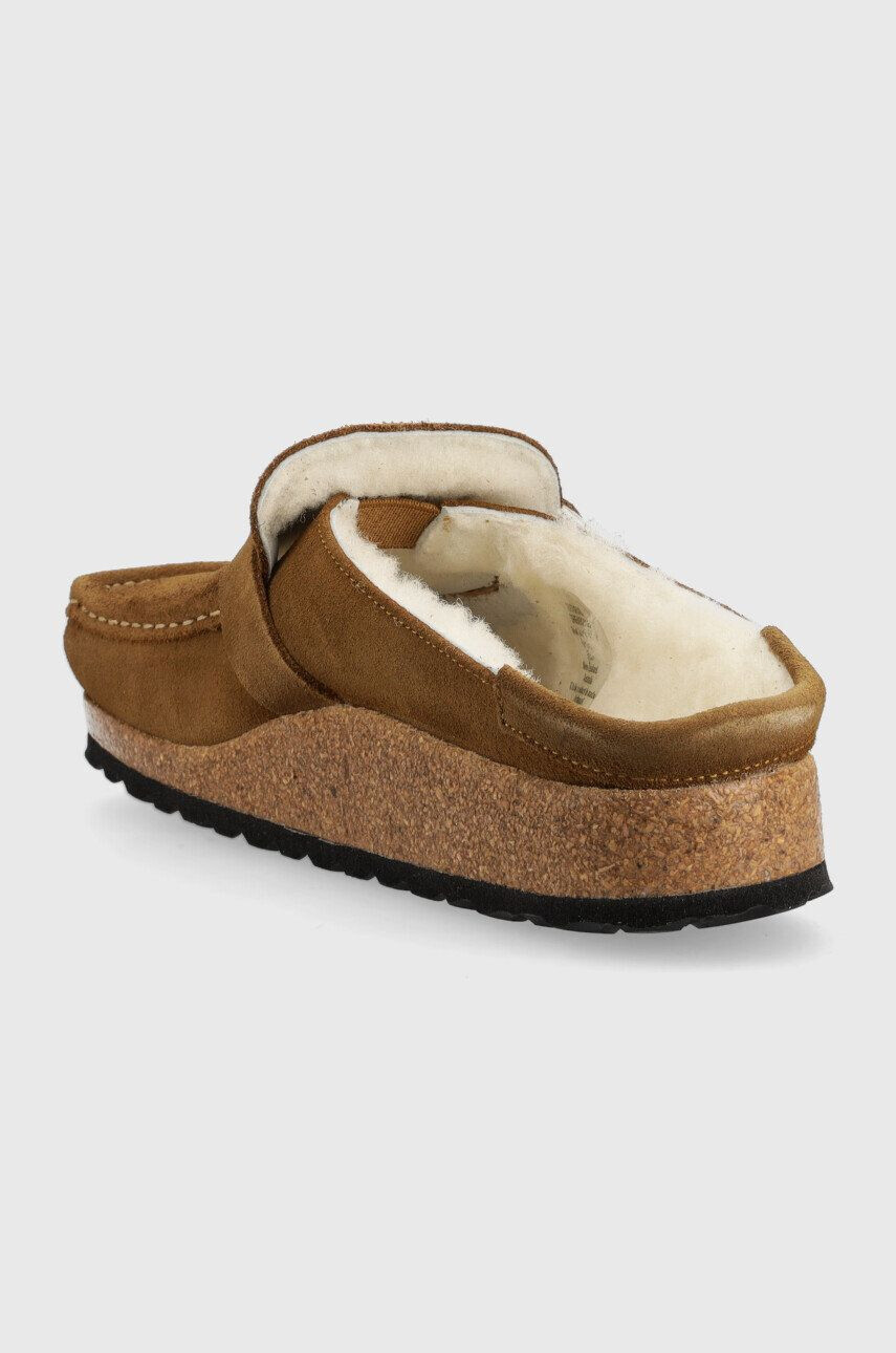 Birkenstock Semišové papuče Buckley Shearling hnedá farba - Pepit.sk