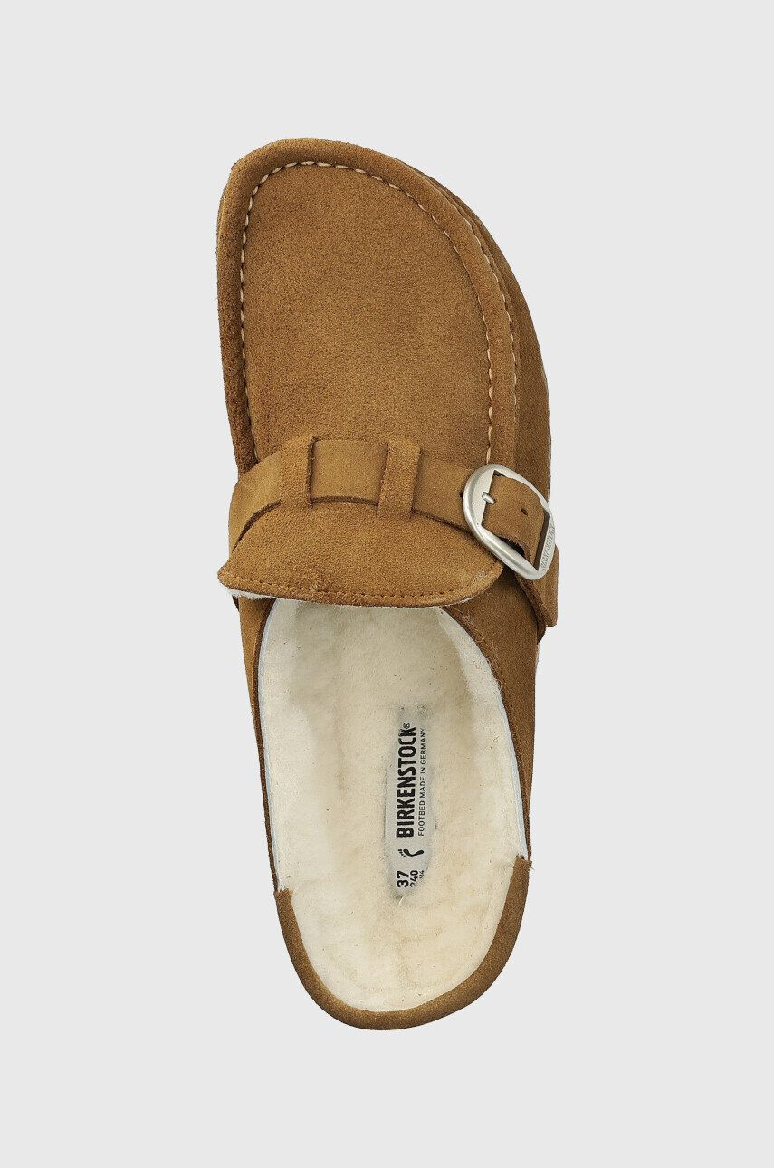 Birkenstock Semišové papuče Buckley Shearling hnedá farba - Pepit.sk