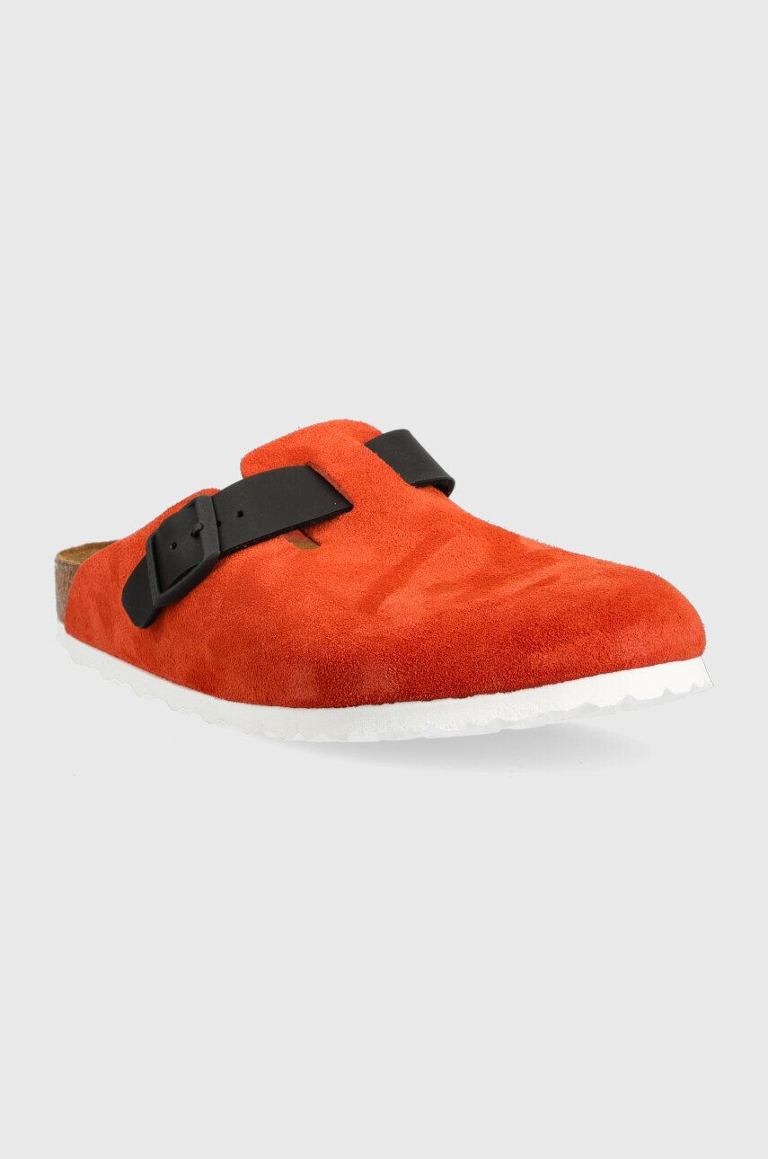 Birkenstock Semišové šľapky pánske oranžová farba Boston - Pepit.sk