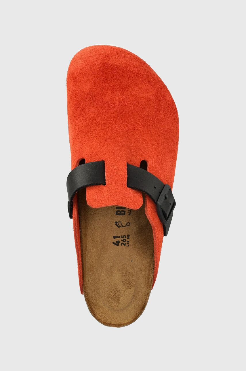 Birkenstock Semišové šľapky pánske oranžová farba Boston - Pepit.sk