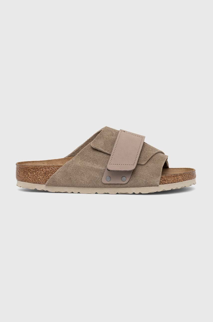 Birkenstock Semišové šľapky pánske béžová farba - Pepit.sk