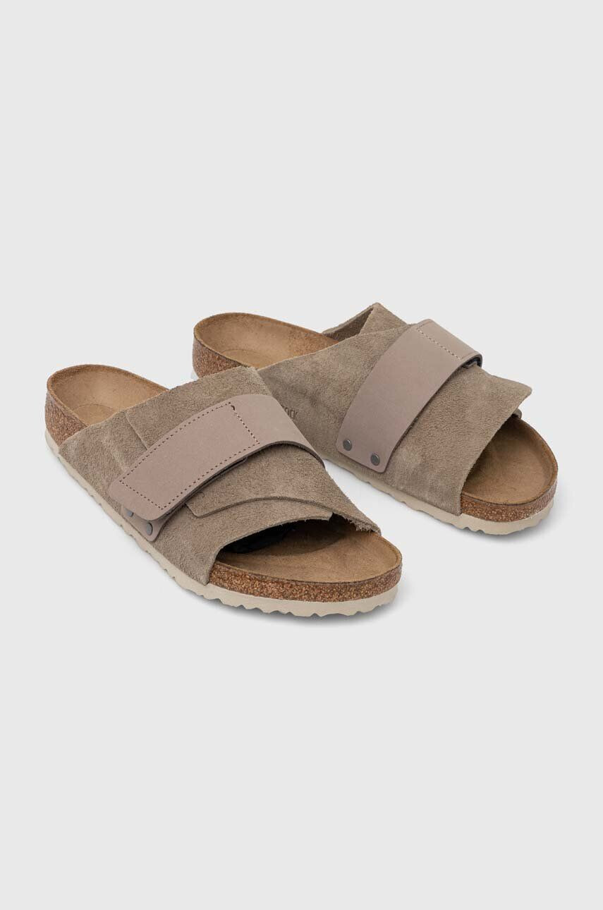 Birkenstock Semišové šľapky pánske béžová farba - Pepit.sk