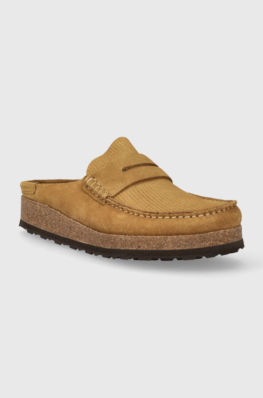 Birkenstock Semišové šľapky pánske hnedá farba - Pepit.sk