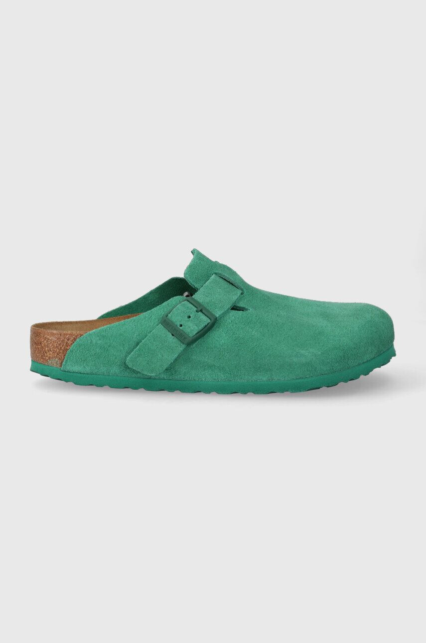 Birkenstock Semišové šľapky pánske zelená farba - Pepit.sk