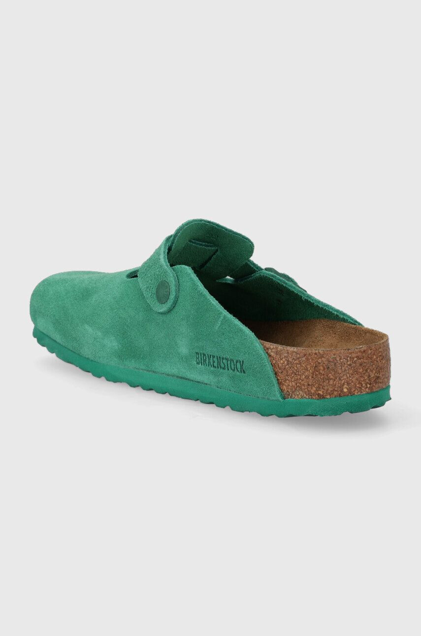 Birkenstock Semišové šľapky pánske zelená farba - Pepit.sk