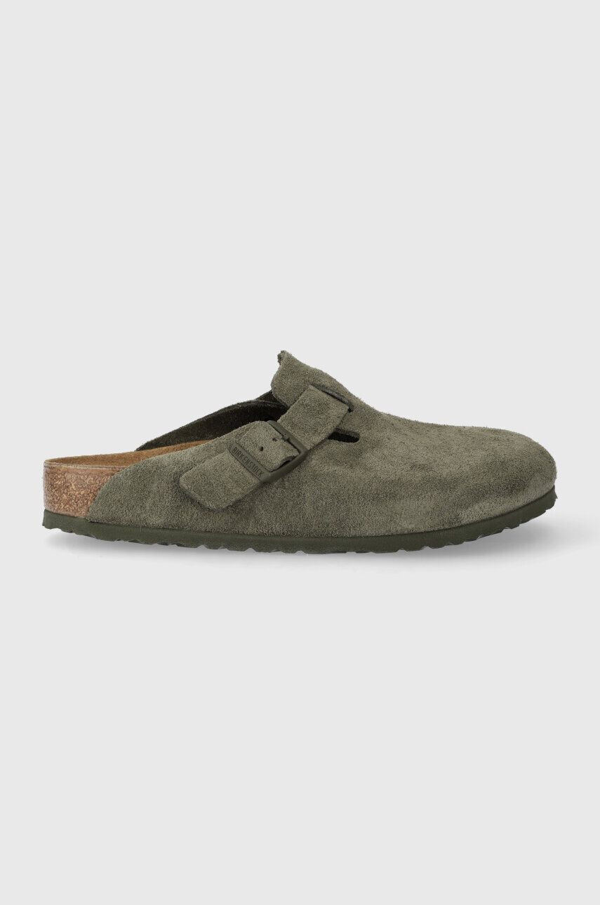 Birkenstock Semišové šľapky pánske zelená farba - Pepit.sk