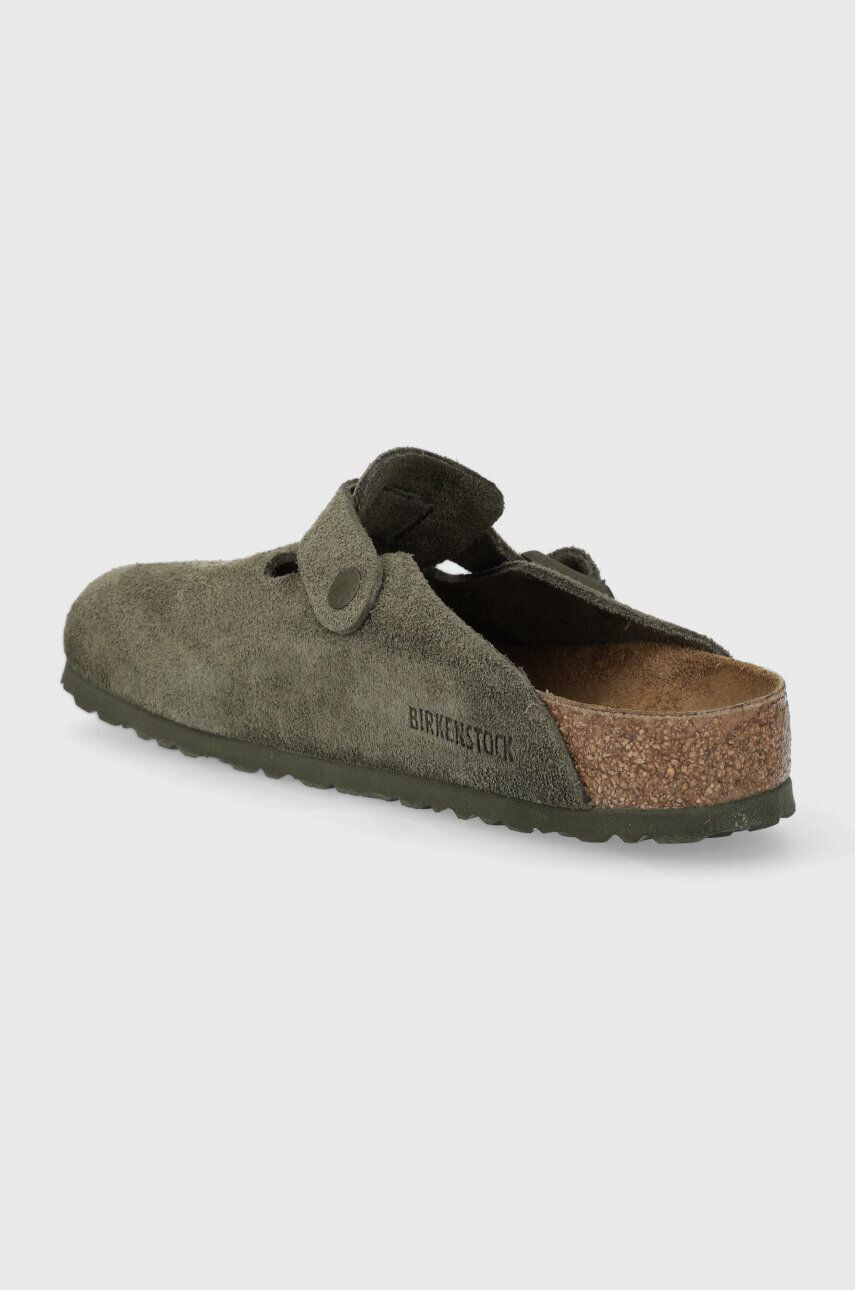 Birkenstock Semišové šľapky pánske zelená farba - Pepit.sk