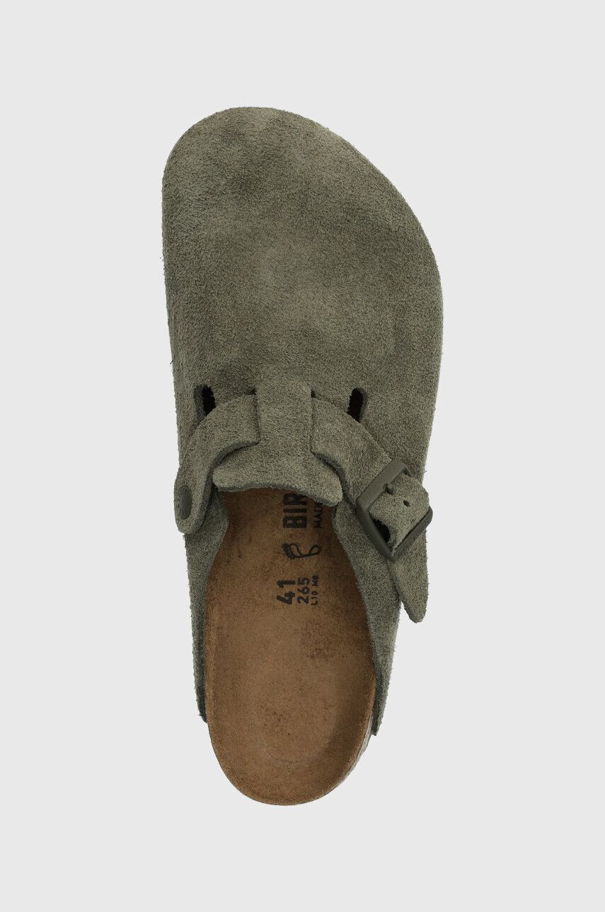 Birkenstock Semišové šľapky pánske zelená farba - Pepit.sk