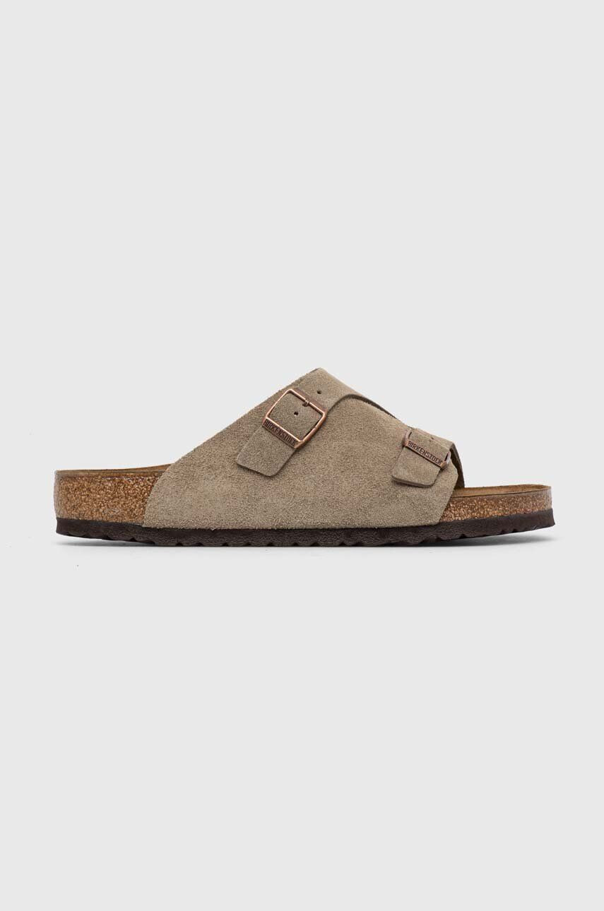 Birkenstock Semišové šľapky pánske šedá farba - Pepit.sk