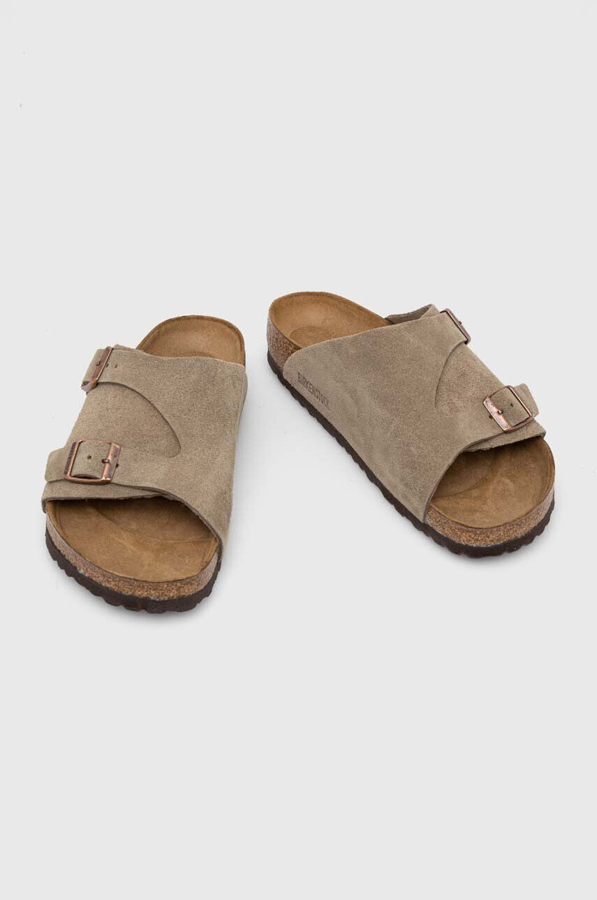 Birkenstock Semišové šľapky pánske šedá farba - Pepit.sk