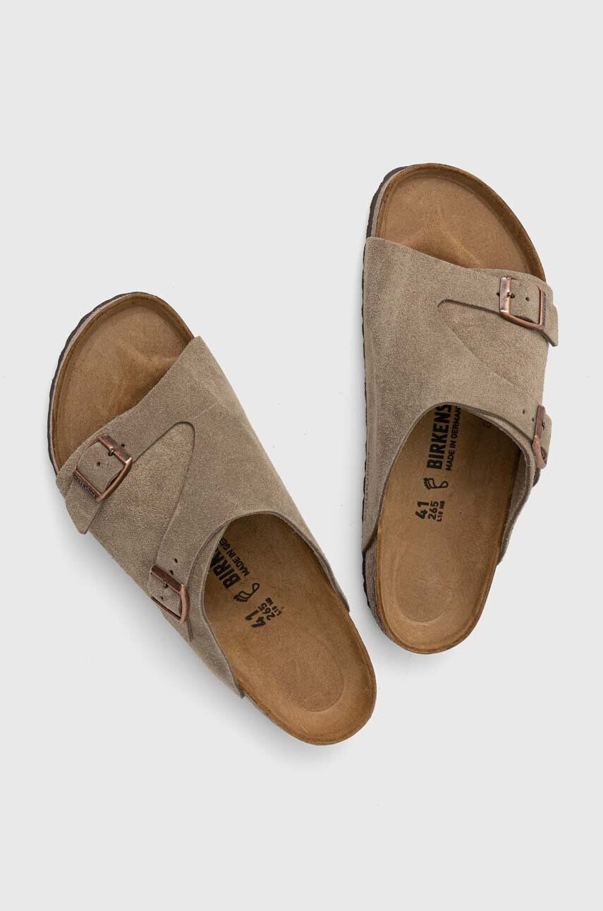 Birkenstock Semišové šľapky pánske šedá farba - Pepit.sk