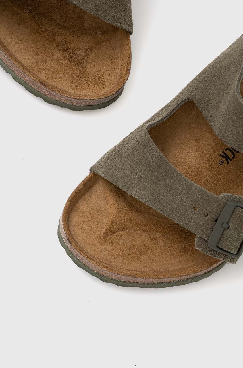 Birkenstock Semišové šľapky Arizona pánske zelená farba 1025657 - Pepit.sk