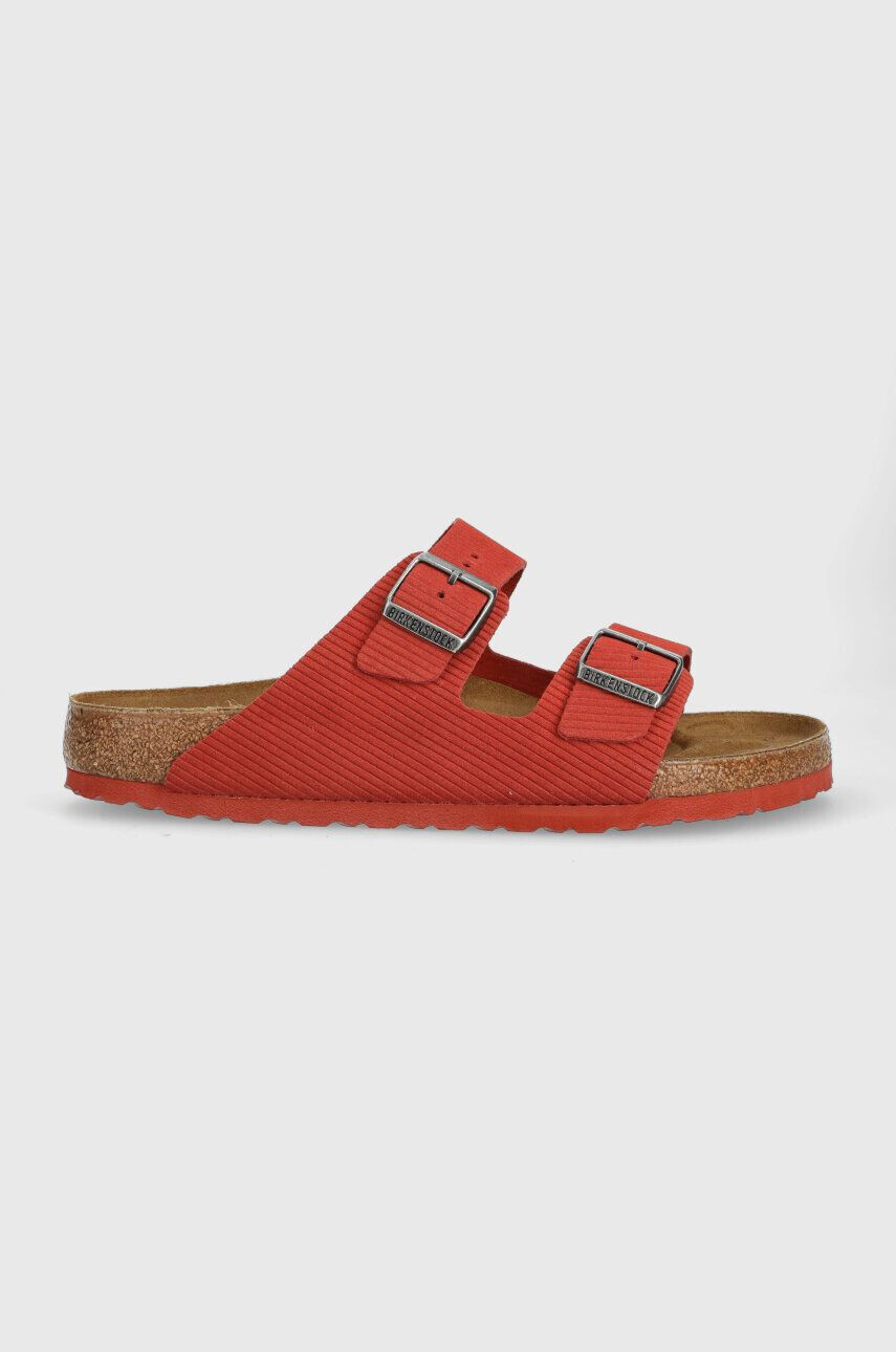 Birkenstock Semišové šľapky Arizona Corduroy pánske červená farba 1026145 - Pepit.sk