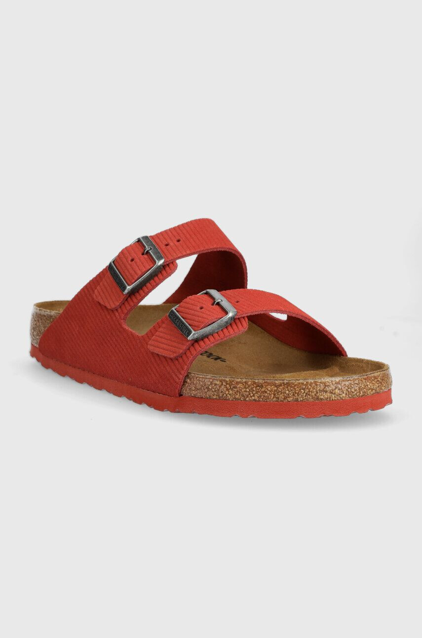 Birkenstock Semišové šľapky Arizona Corduroy pánske červená farba 1026145 - Pepit.sk