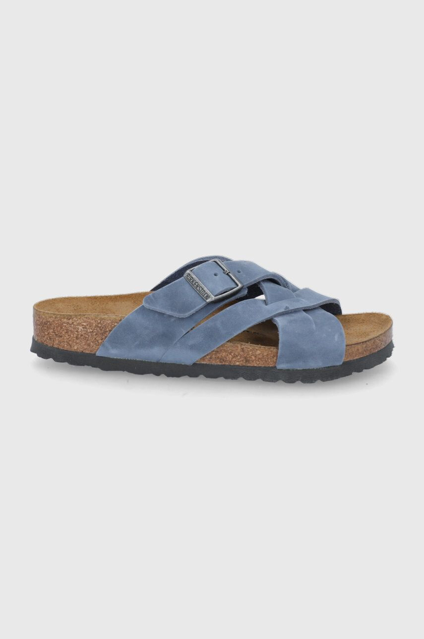 Birkenstock Semišové šľapky Lugano pánske zelená farba - Pepit.sk