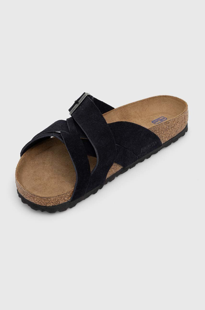 Birkenstock Semišové šľapky LUGANO SFB pánske čierna farba 1020935 - Pepit.sk