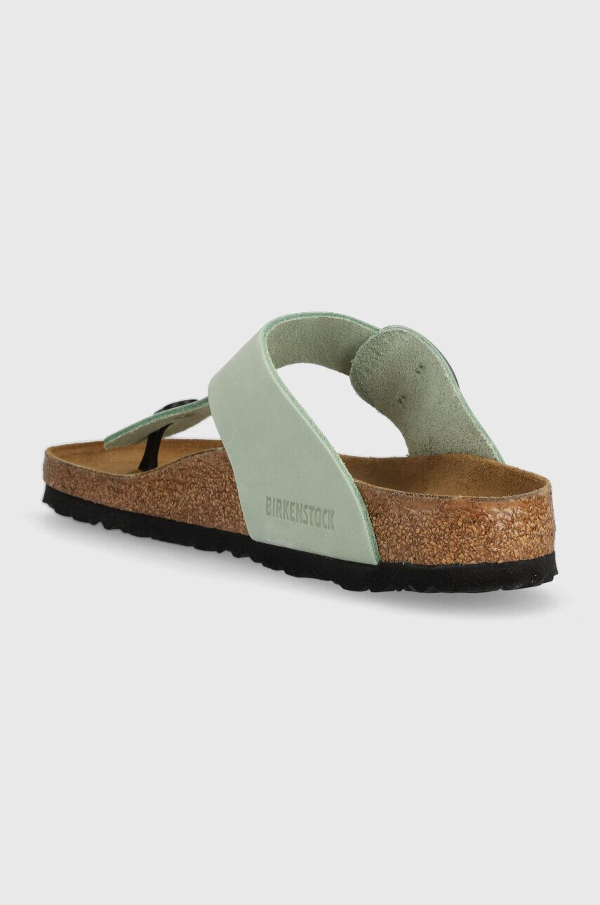 Birkenstock Semišové žabky Gizeh Big Buckle dámske zelená farba na plochom podpätku 1024046 - Pepit.sk