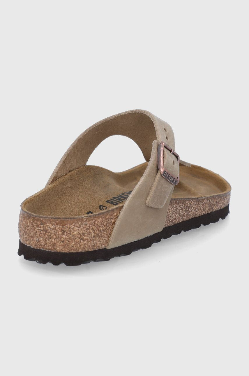 Birkenstock Nubukové šľapky Gizeh hnedá farba - Pepit.sk