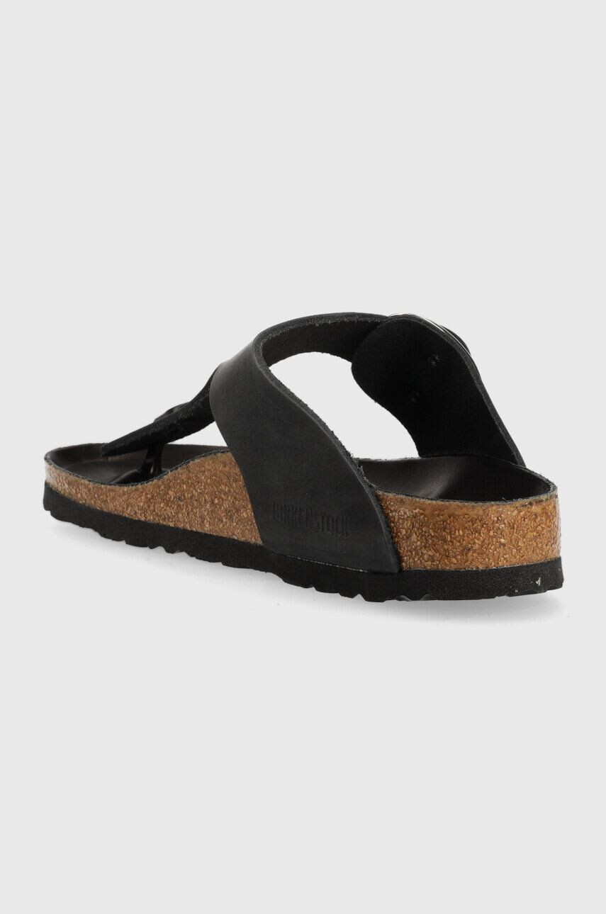 Birkenstock Semišové žabky Gizeh Big Buckle Gizeh dámske čierna farba na plochom podpätku - Pepit.sk