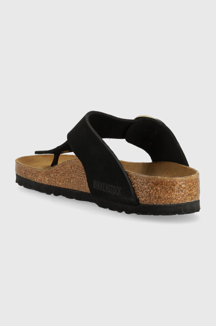 Birkenstock Semišové žabky Gizeh Big Buckle 1024019-black dámske čierna farba na plochom podpätku - Pepit.sk