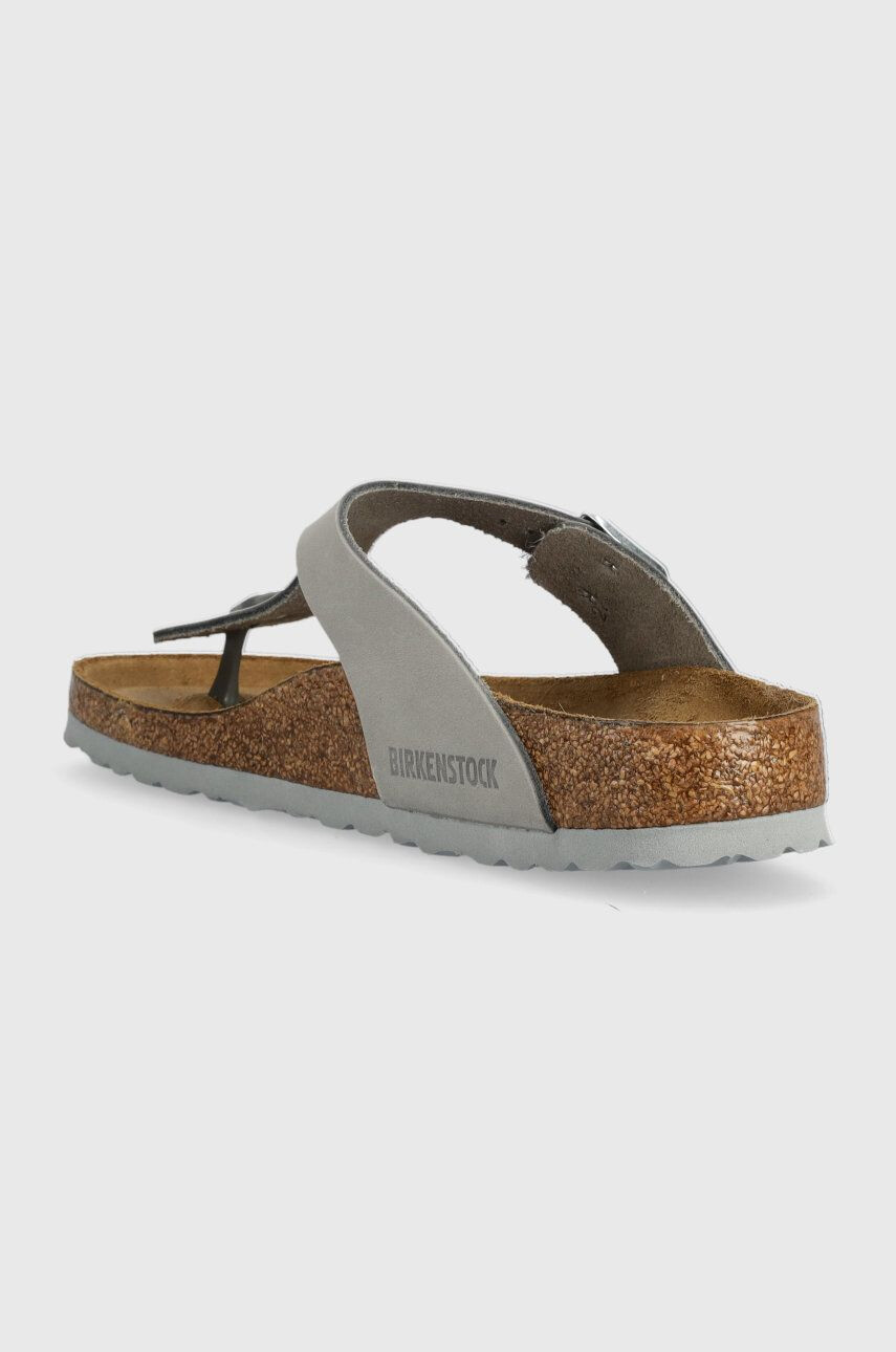 Birkenstock Semišové žabky Gizeh SFB dámske šedá farba na plochom podpätku - Pepit.sk