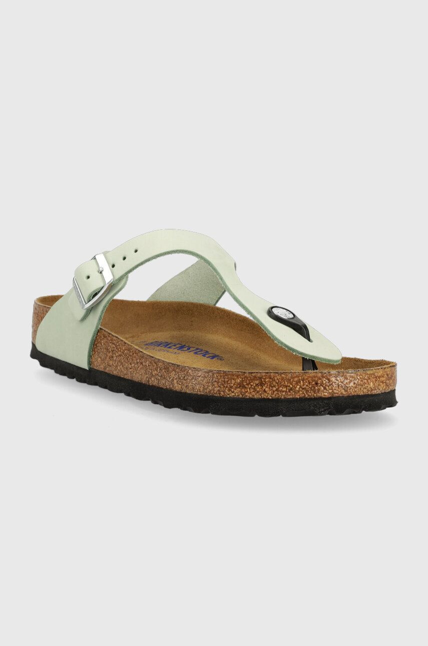 Birkenstock Semišové žabky Gizeh SFB 1023973-pgreen dámske zelená farba na plochom podpätku - Pepit.sk