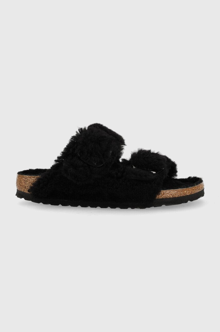 Birkenstock Vlnené papuče Arizona BB Shearling 1023105.BLK-BLACK čierna farba - Pepit.sk