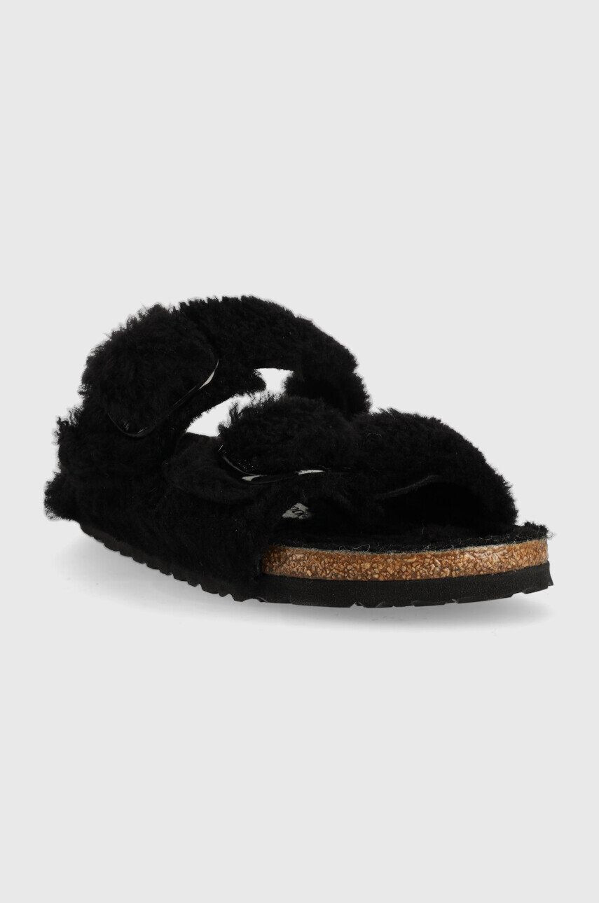 Birkenstock Vlnené papuče Arizona BB Shearling 1023105.BLK-BLACK čierna farba - Pepit.sk