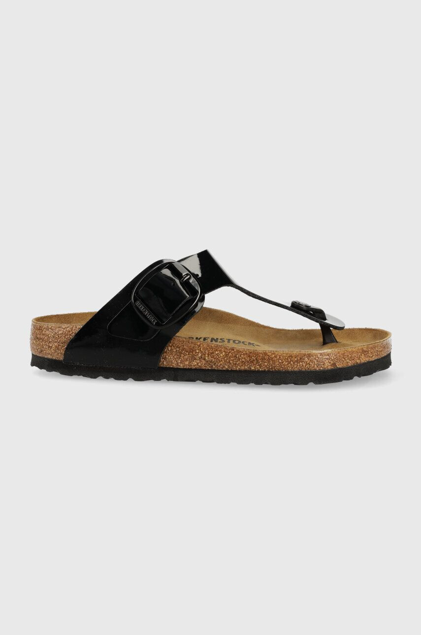 Birkenstock Žabky Gizeh dámske čierna farba na plochom podpätku 1026135 - Pepit.sk