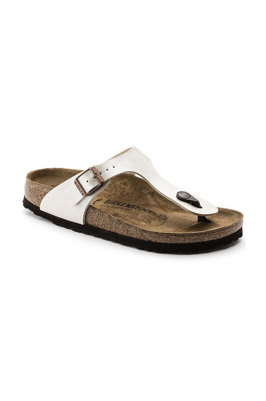 Birkenstock Žabky Gizeh 943873-pearl.wht dámske béžová farba na plochom podpätku - Pepit.sk