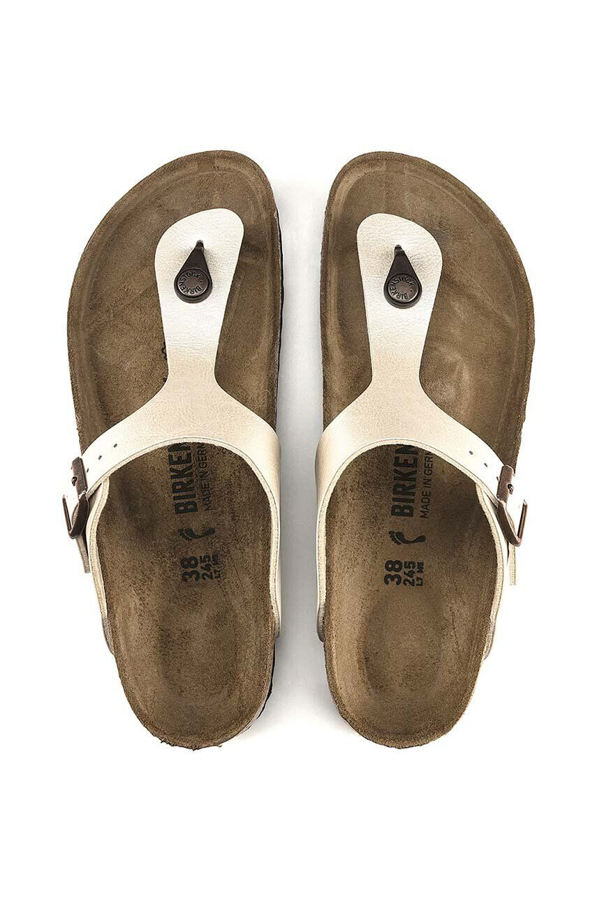 Birkenstock Žabky Gizeh 943873-pearl.wht dámske béžová farba na plochom podpätku - Pepit.sk