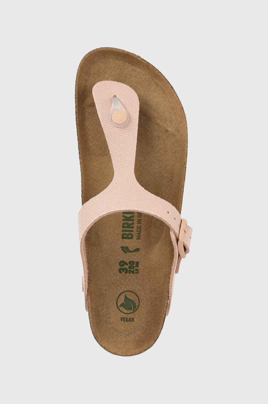 Birkenstock Žabky Gizeh Rivet Logo dámske ružová farba na plochom podpätku 1024134 - Pepit.sk