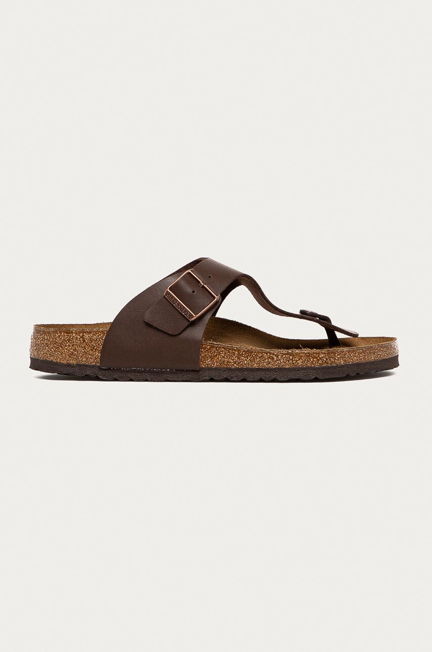 Birkenstock Žabky RAMSES 44703-darkbrown dámske hnedá farba na plochom podpätku 44703 - Pepit.sk