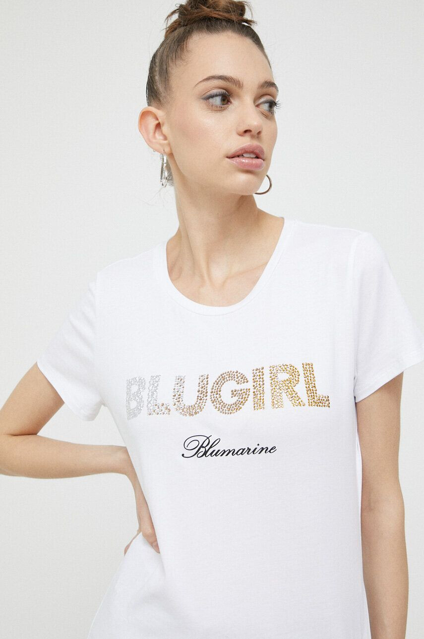 Blugirl Blumarine Tričko dámsky biela farba - Pepit.sk