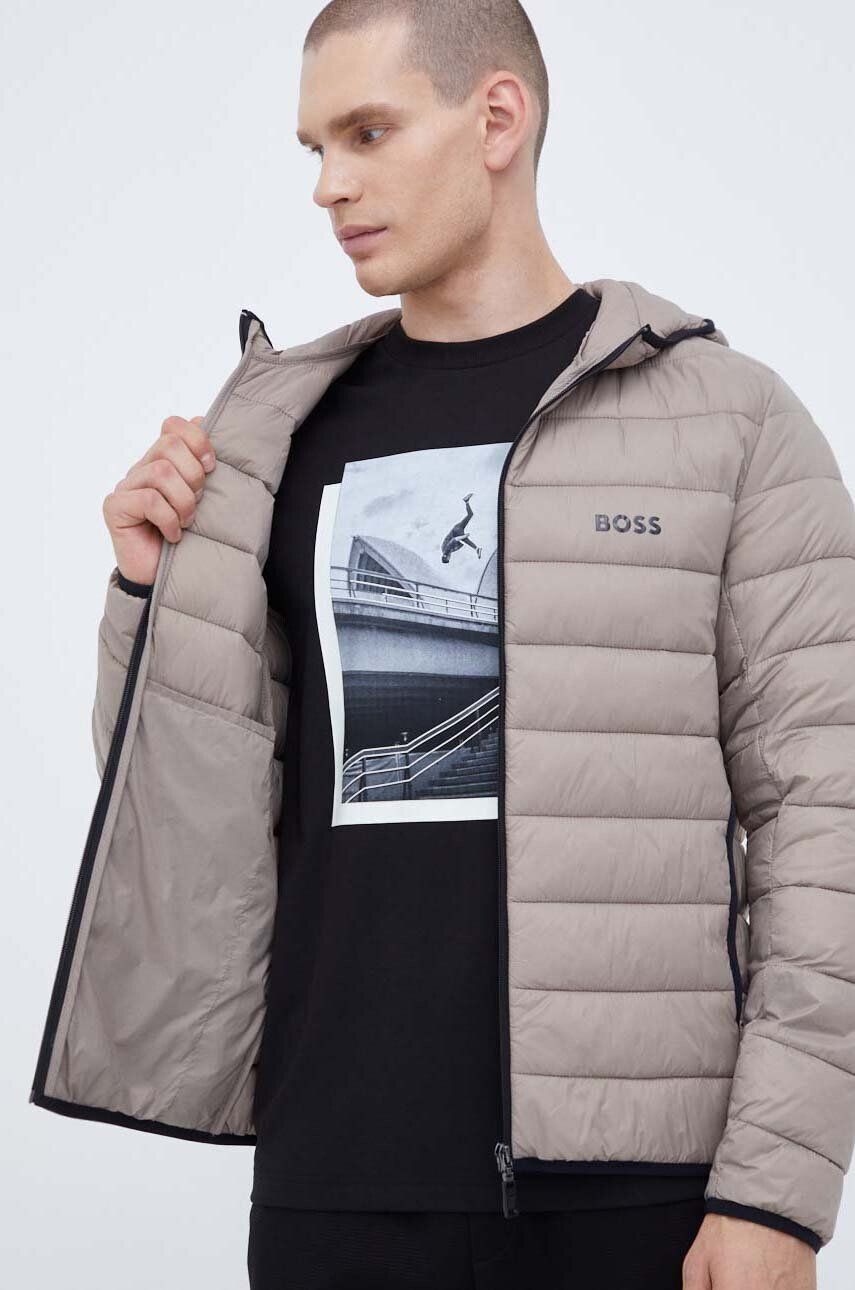 Boss Green Bunda BOSS BOSS ATHLEISURE pánska béžová farba prechodná - Pepit.sk