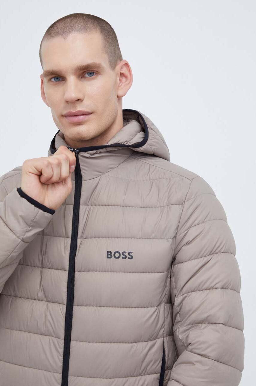 Boss Green Bunda BOSS BOSS ATHLEISURE pánska béžová farba prechodná - Pepit.sk