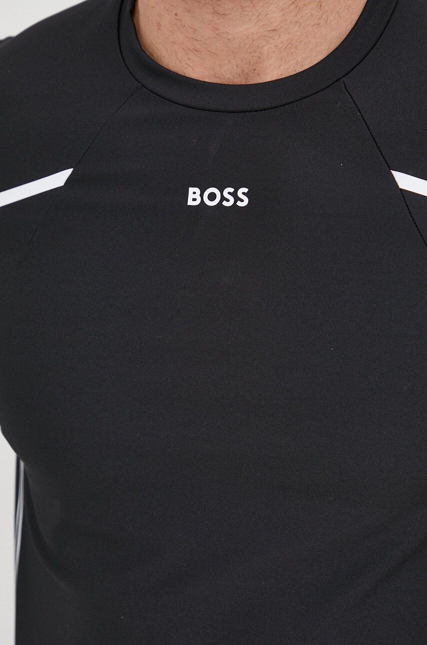 Boss Mikina ATHLEISURE pánska čierna farba melanžová - Pepit.sk