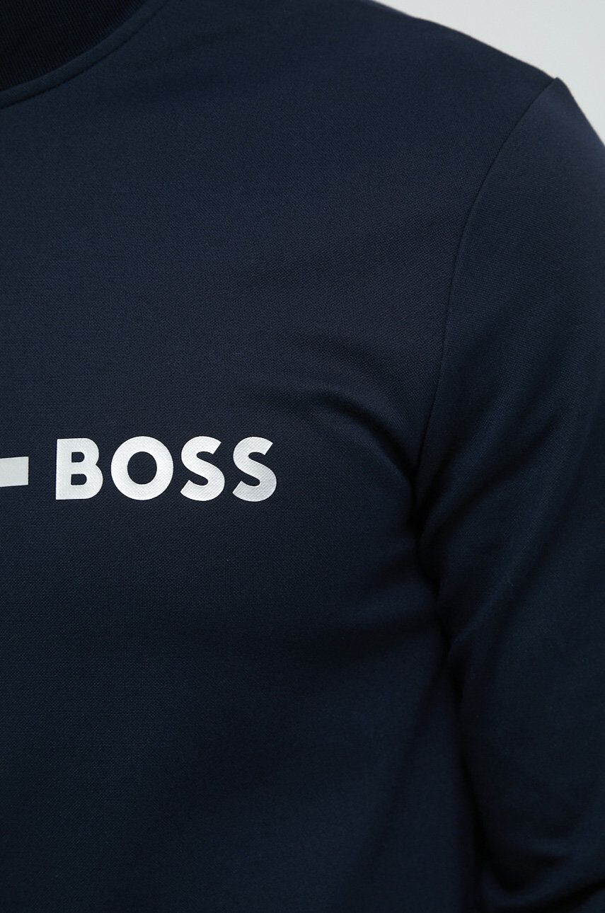 Boss Mikina s kapucňou šedá farba melanžová - Pepit.sk