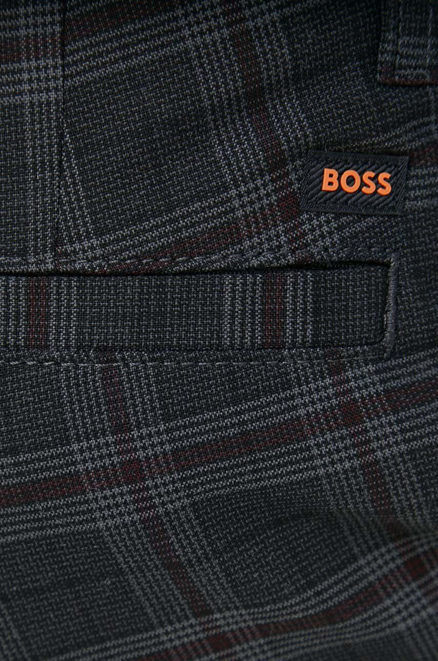 Boss Orange Nohavice pánske šedá farba priliehavé - Pepit.sk