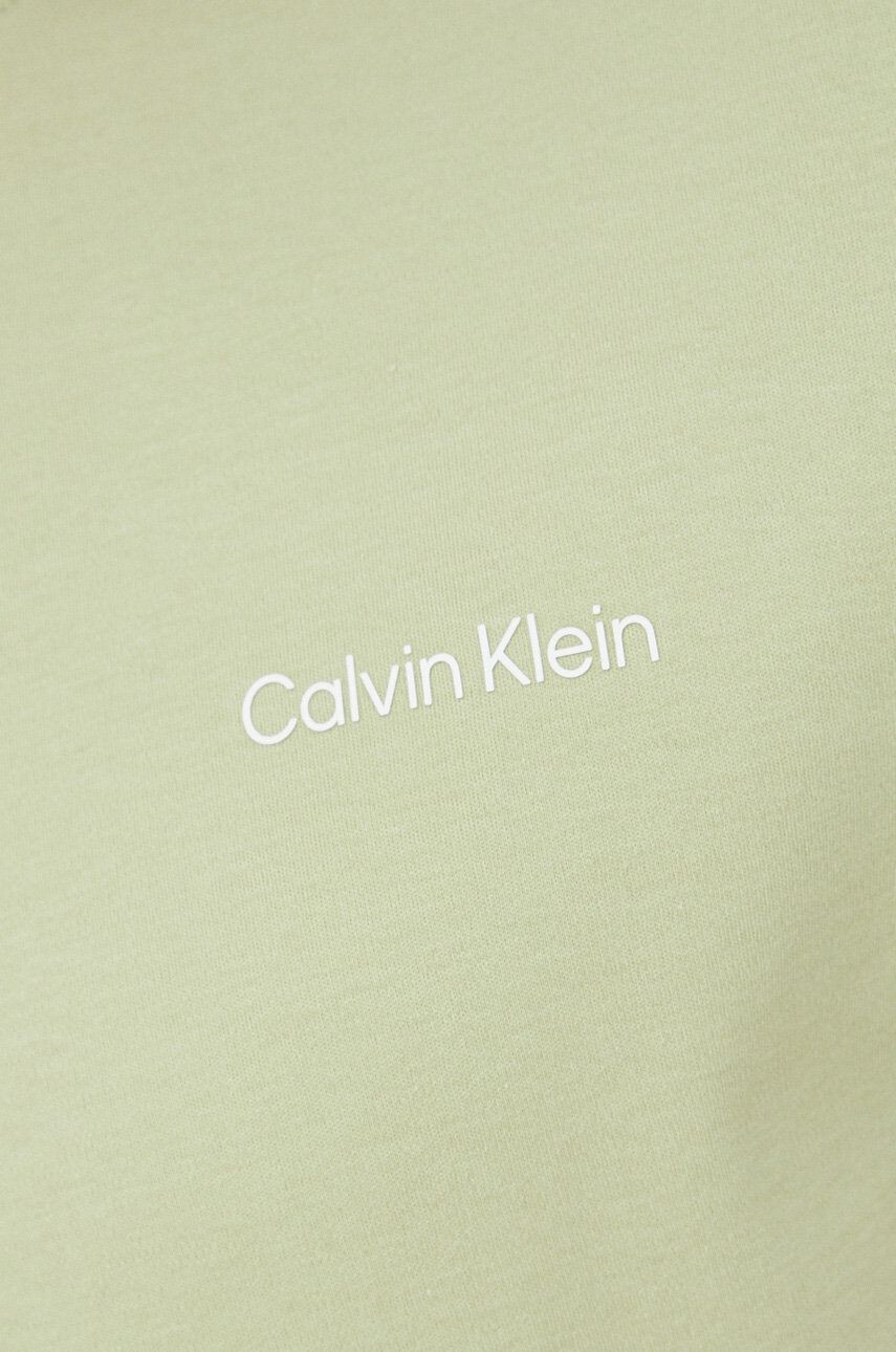 Calvin Klein Bavlnené tričko zelená farba jednofarebné - Pepit.sk