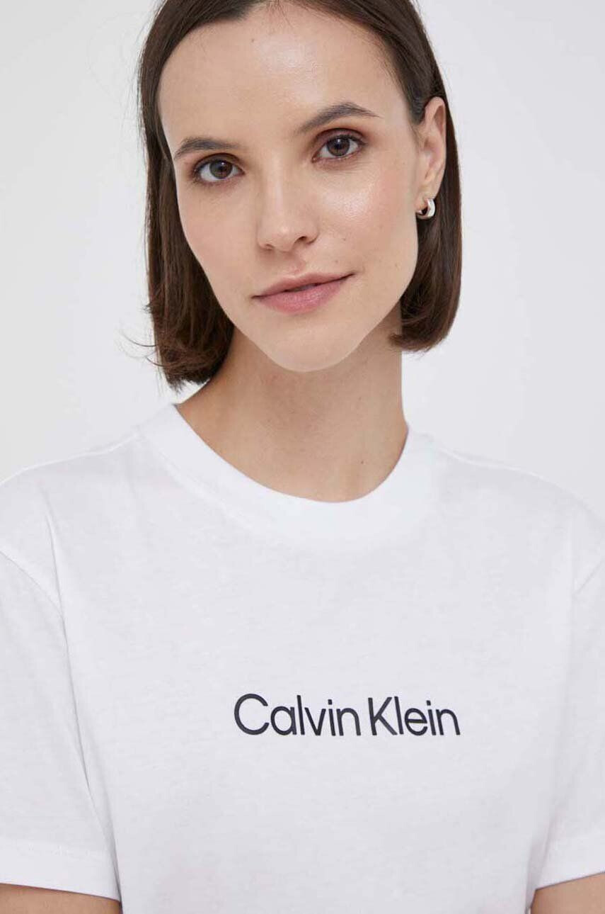 Calvin Klein Bavlnené tričko biela farba - Pepit.sk