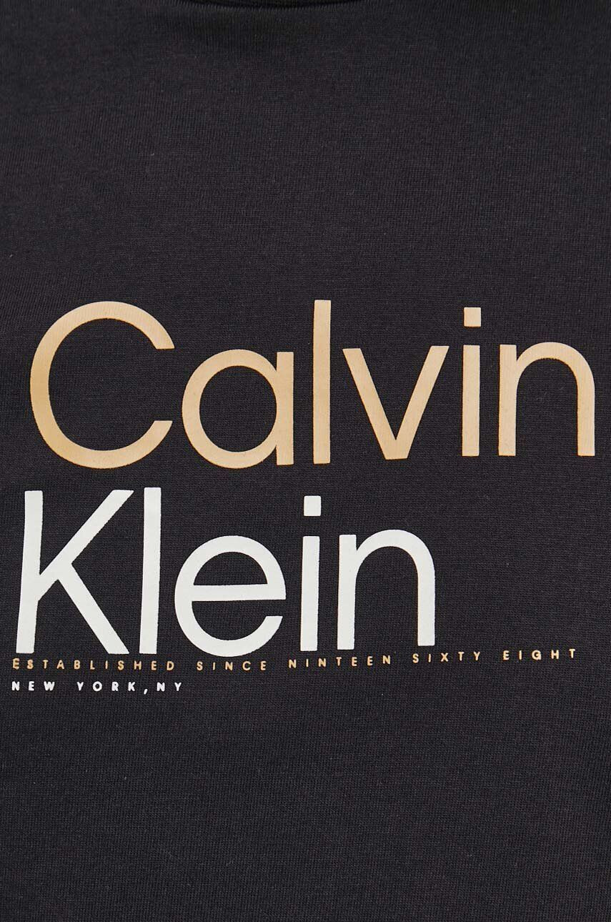 Calvin Klein Bavlnené tričko čierna farba s potlačou - Pepit.sk