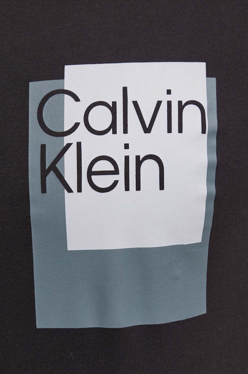 Calvin Klein Bavlnené tričko pánsky čierna farba s potlačou - Pepit.sk