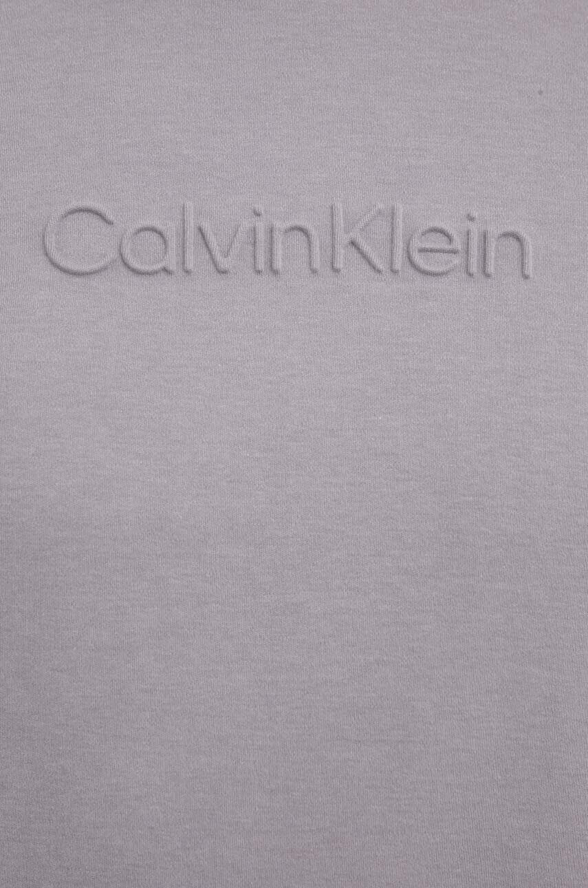 Calvin Klein Bavlnené tričko šedá farba jednofarebný - Pepit.sk